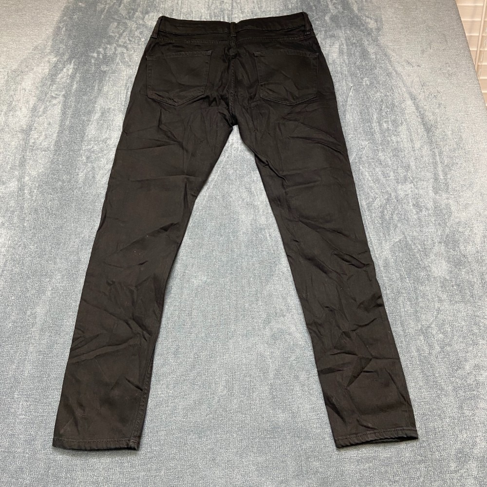 Topman Jeans Mens 32x32 Black Denim Cotton Stretch Skinny Leg Distressed Trendy